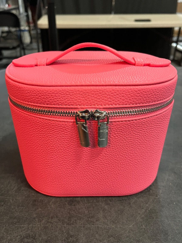 Photo 1 of Makeup Bag, Travel Make up Case with Compartments and Handle, Portable Cosmetic Organizer Bags,Toiletry Bag for Women