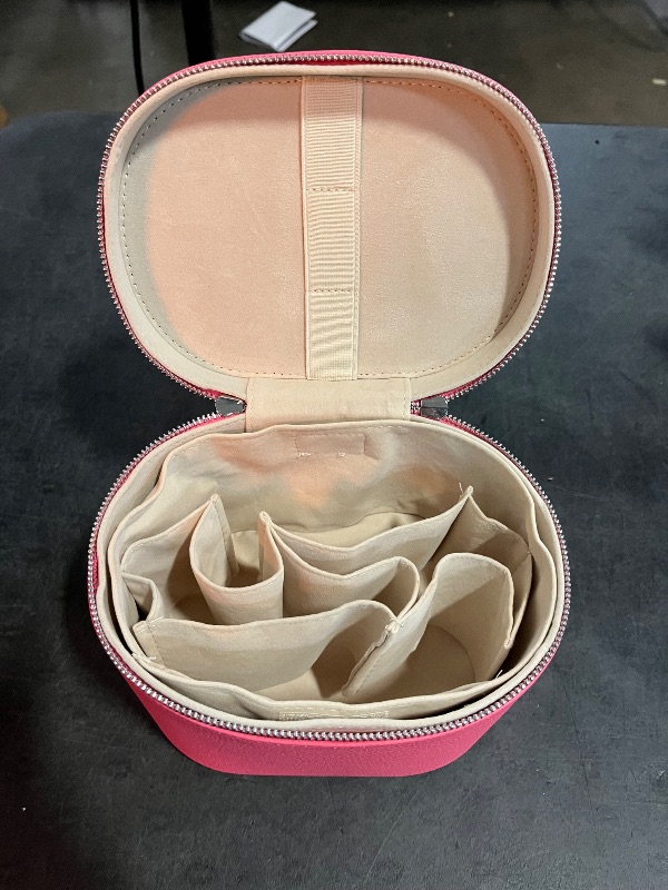 Photo 1 of Makeup Bag, Travel Make up Case with Compartments and Handle, Portable Cosmetic Organizer Bags,Toiletry Bag for Women