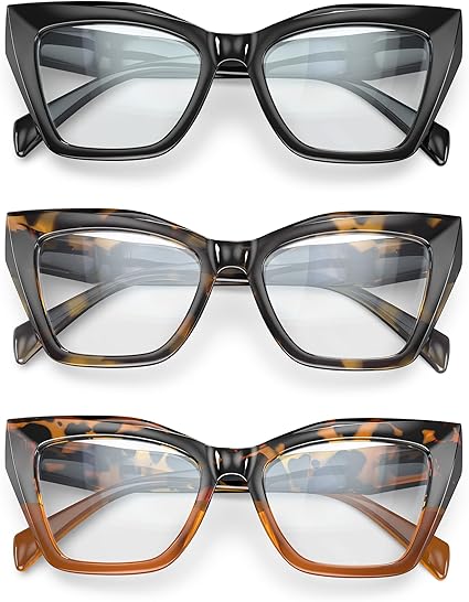 View 1 of 3-Pack Women's Reading Glasses with Blue Light Blocking and Anti-Glare Features
