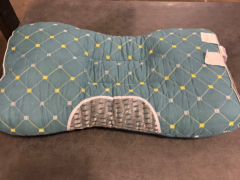 Photo 1 of Alleviate Neck and Shoulder Pain with Pillows for Sleeping, Knitted Pillow SP Cervical Vertebra Protection (Cerulean Blue)
