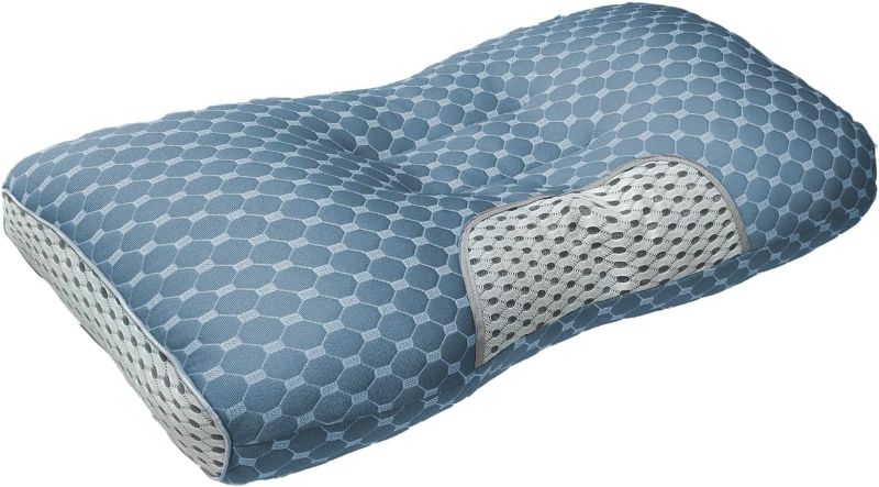 Photo 1 of Alleviate Neck and Shoulder Pain with Pillows for Sleeping, Knitted Pillow SP Cervical Vertebra Protection (Cerulean Blue)
