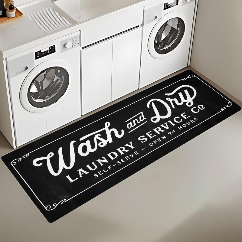 Photo 1 of ANNA QUEEN Laundry Runner Mat – 20x48 Inch Non-Slip Floor Protector for Laundry Room, Durable & Easy to Clean, Machine Washable, Soft & Stylish Design