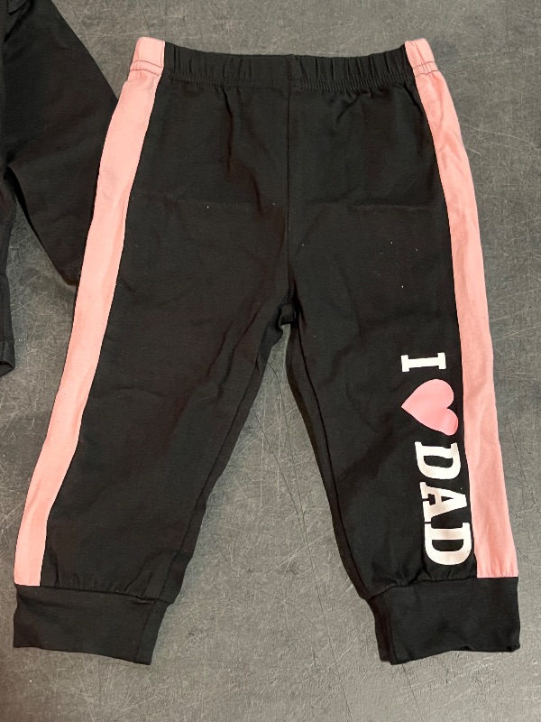 Photo 1 of (9-8M) Baby Girls Spring Clothes 2 Piece Letter Print Bodysuit + Sweatpants Outfits Cute Lightweight Sweatsuit