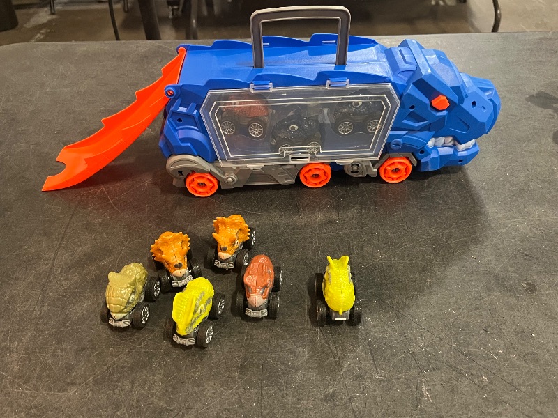 Photo 1 of Dinasour Transporter Truck Foldable Sliding Race Track with Dinosaur Cars