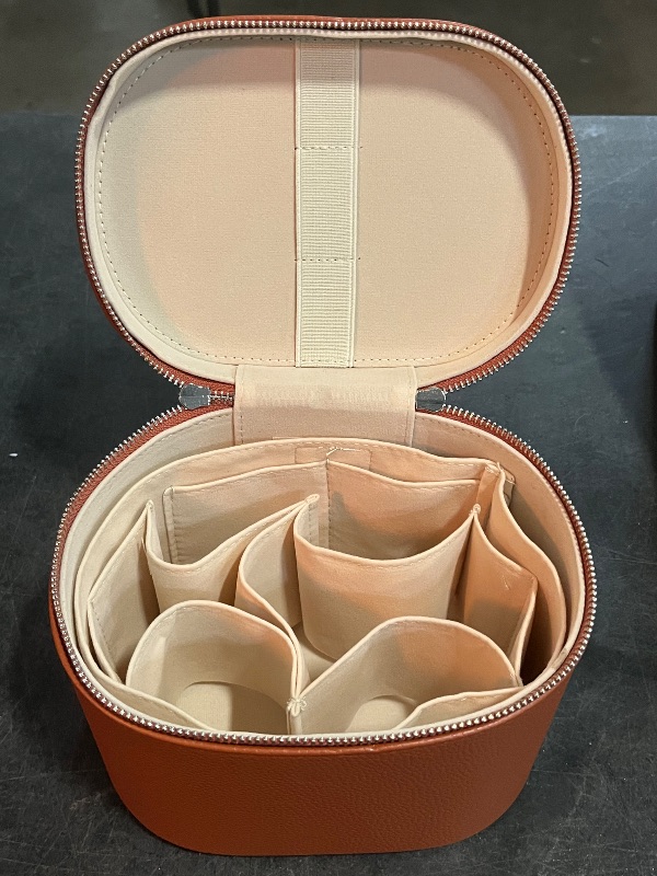 Photo 1 of Makeup Bag, Travel Make up Case with Compartments and Handle, Portable Cosmetic Organizer Bags,Toiletry Bag for Women