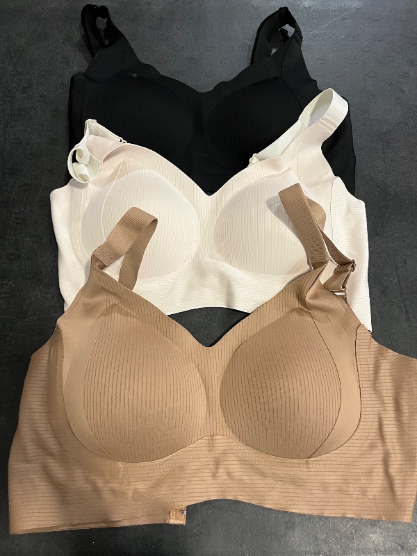 View 2 of (XL) 4 Pack Seamless Bra for Women, No Underwire Comfortable T-Shirt Bras,Jelly Bra