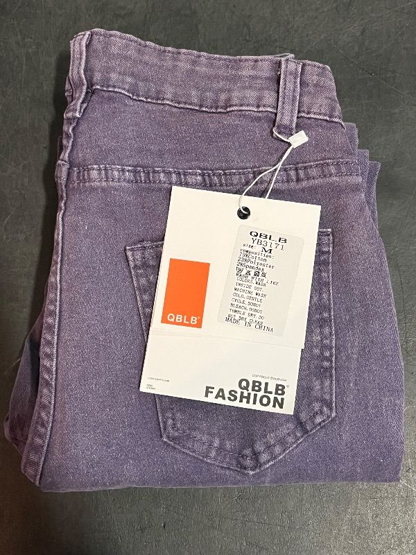 Photo 1 of (M) QBLB Fashion Womens Purple Denim Jeans
