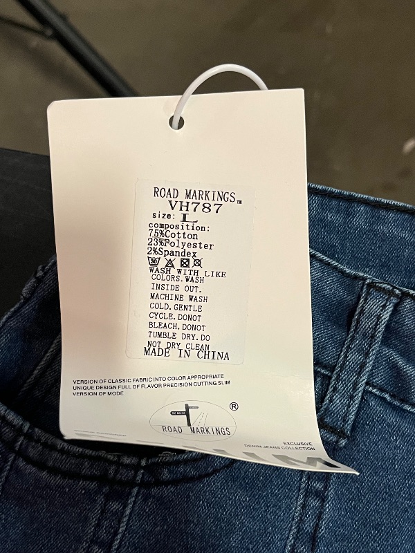 Photo 1 of (XL) Womens Blue Demin Seam Detail Straight Leg 