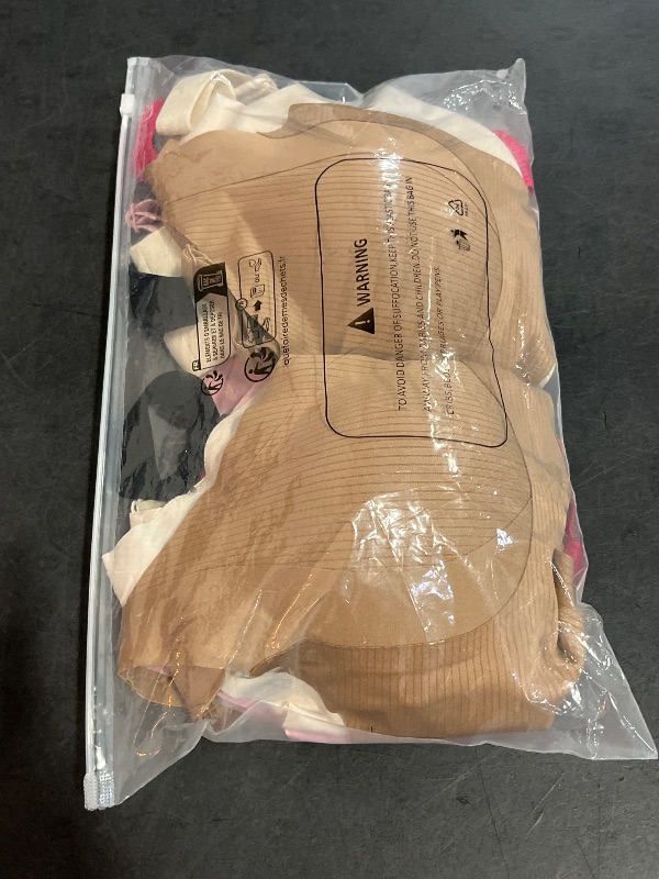 Photo 1 of (M) Super Firming Bra, Women's Ribbed Push Up Adjustable Wireless Bra, Wire-Free Non-Marking Skin-Friendly Push-Up Bras, 5 Pack
