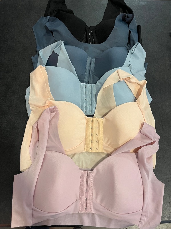 Photo 1 of (XL) Front Closure Bras for Women No Underwire Minimizer Bar Breathable Post Surgery Mastectomy Bras Packs Anti Sagging Wireless Push Up Compression Set for Young Elderly Lady - XL
