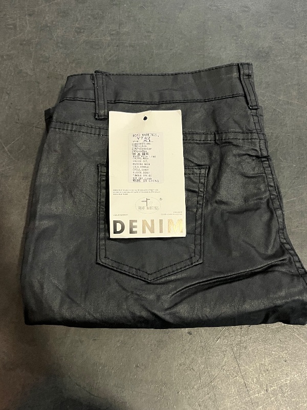 Photo 1 of (XL) Womens Black Leather Pants Wide Leg 