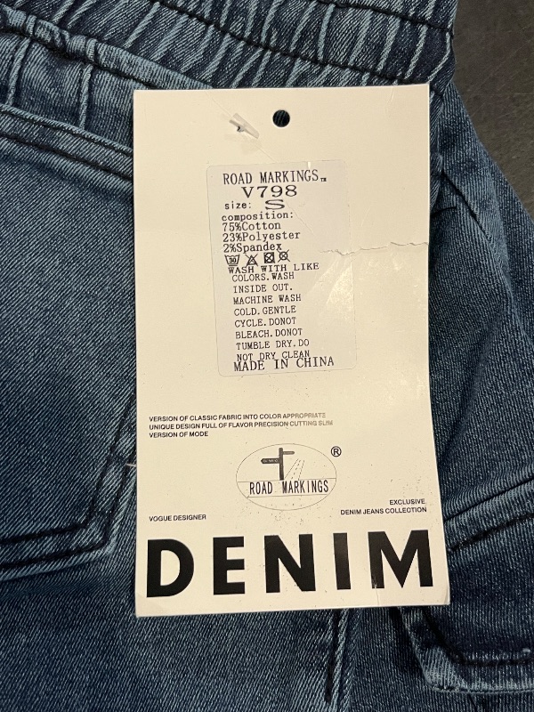 Photo 1 of (S) Womens Denim Jeans With Pockets and String Ties 