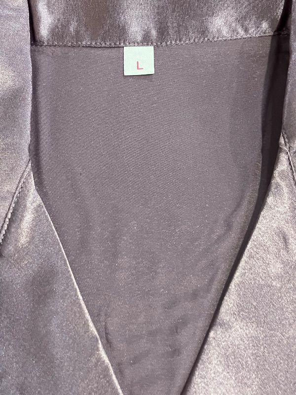 Photo 1 of (L) Womens Purple Satin Pajama 2 Set with Shorts
