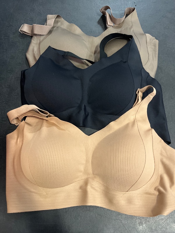 Photo 1 of (3XL) 4 Pack Seamless Bra for Women, No Underwire Comfortable T-Shirt Bras,Jelly Bra