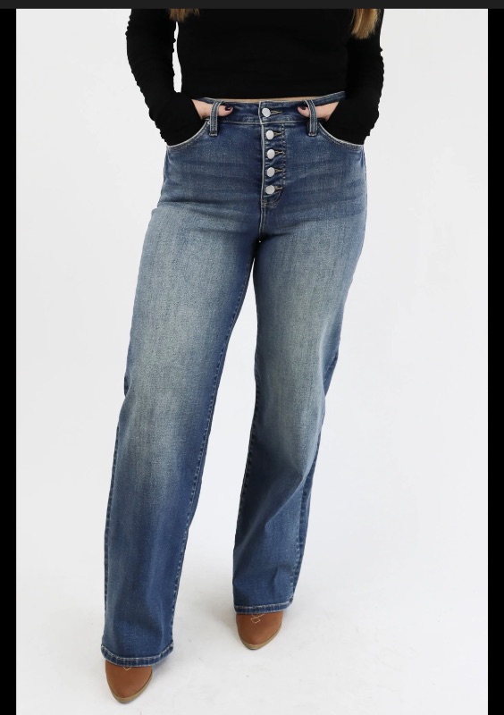 Photo 1 of (S) Womens Denim Wide Leg Jeans 
