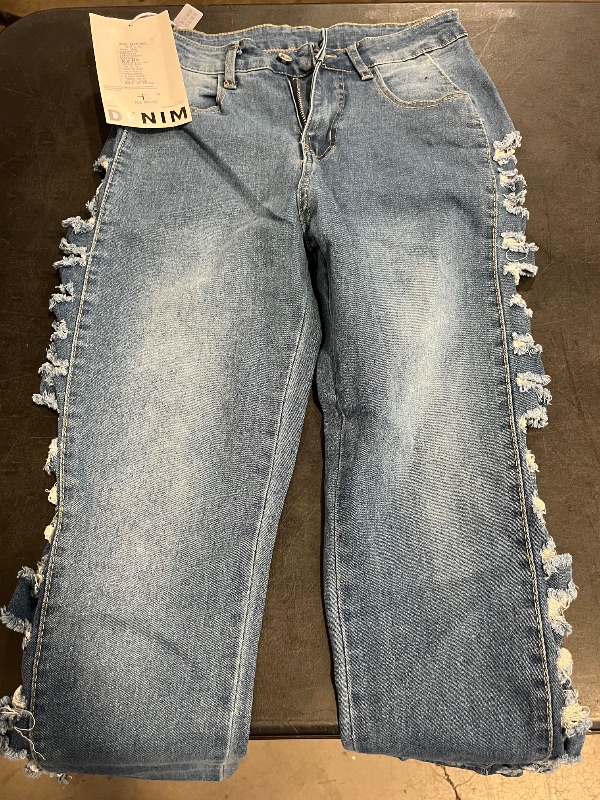 Photo 1 of (M)  Womens High Waisted Distressed Denim Skinny Jeans