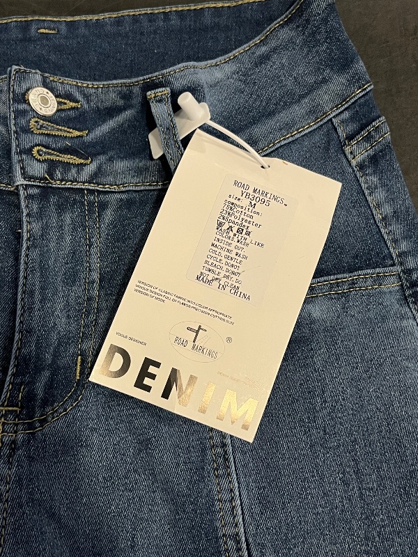 Photo 1 of (XL) Womens Blue Demin Seam Detail Straight Leg
