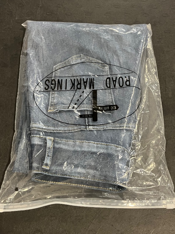 Photo 1 of (XL) Womens Blue Demin Seam Detail Straight Leg
