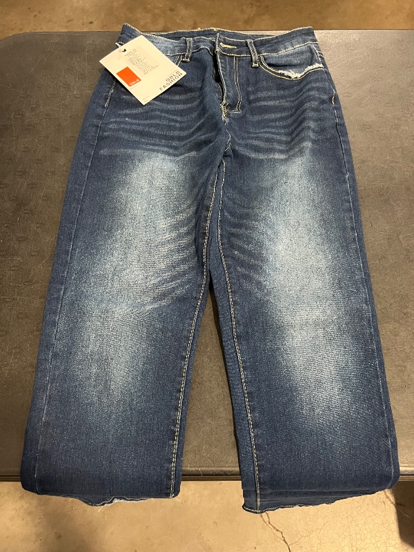 Photo 1 of (M) Womens Skinny Leg Jeans with Rigged Edges on Pockets and Bottom of Pants