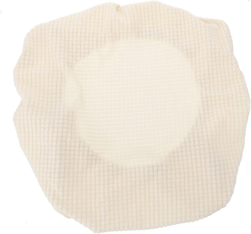 Photo 1 of 4 Pack Elastic Chair Seat Cover Washable Protector for Office Dining and Bar Stools Prevents Stains Pet Damage Easy to Clean Beige Color