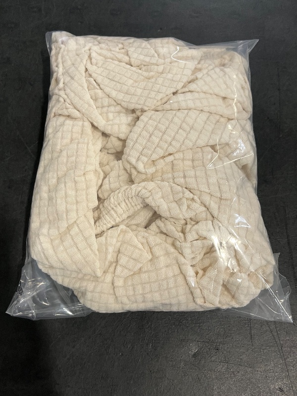 Photo 1 of 4 Pack Elastic Chair Seat Cover Washable Protector for Office Dining and Bar Stools Prevents Stains Pet Damage Easy to Clean Beige Color