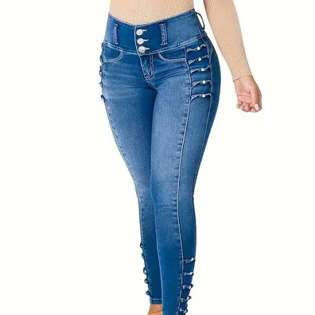 Photo 1 of (L) Womens Jeans with Pearl Design 