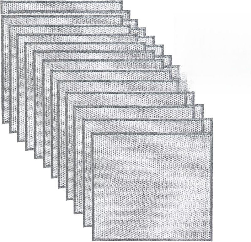 Photo 1 of 20 Pcs New Upgrade Steel Wire Dishcloth : Double-Layer Steel Wire Cleaning Cloth,Powerful Cleaning Non-Scratch Wire Dishcloth Rag for Cookware, Sinks, Dishes, Stove Tops (7.87 '' x 7.87 '')
