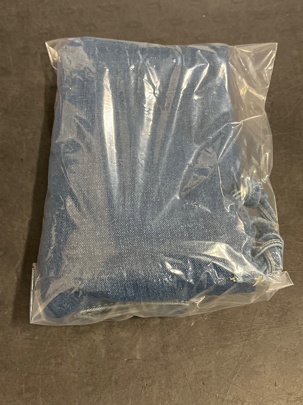 Photo 1 of (S) Womens Wide Leg High Rise Blue Jeans with Lacing Up Side Leg