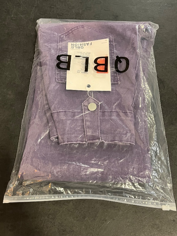 Photo 1 of (S)  Women's Purple Jeans with Adjustable Button Waist & Cuff - Wide-Leg Straight-Leg Trousers, Mid-Rise Fit, All-Season Casual Pants (Machine Washable) for Home, Travel, Office - Purple Jeans for Jeans-Loving Women
