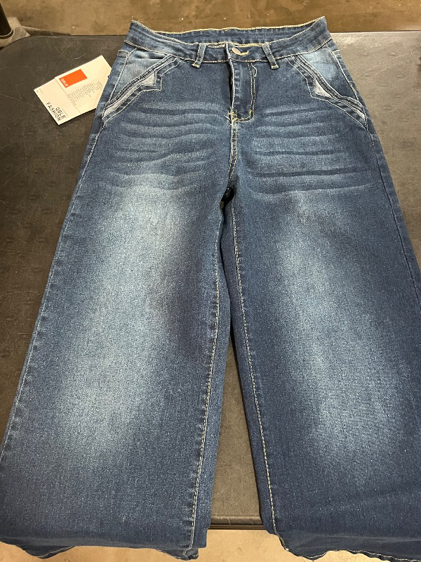Photo 1 of (M) Womens Dark Wash Wide Leg Denim Jeans , Bootcut Jeans 