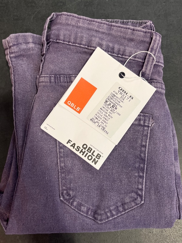 Photo 1 of (S) QBLB Fashion Girls Purple Denim Jeans