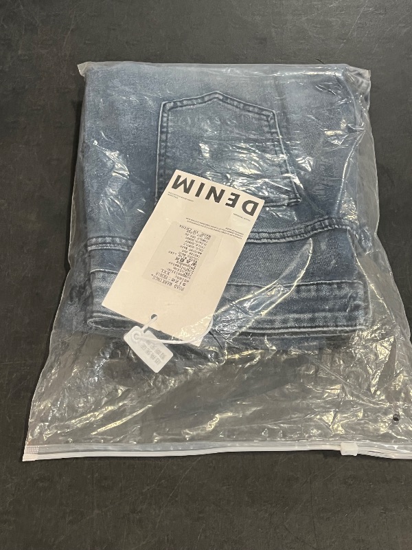 Photo 1 of (XXL) Womens Trendy Light Blue Floral Print Flared  Jeans 