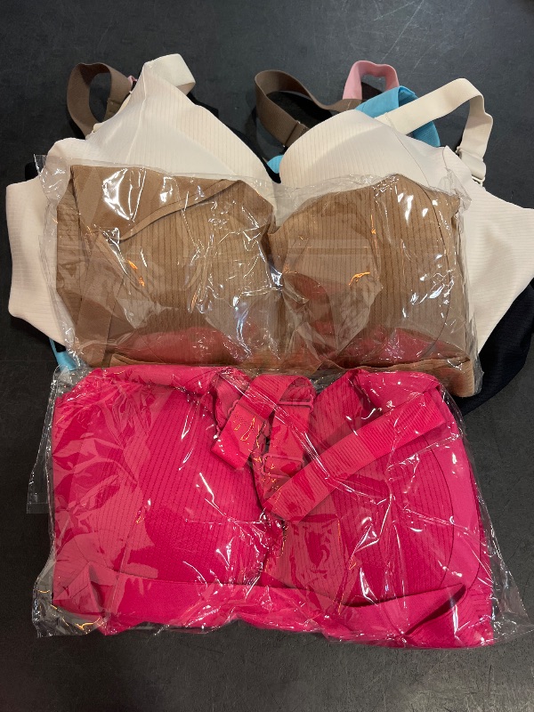 Photo 1 of (XL) Super Firming Bra, Women's Ribbed Push Up Adjustable Wireless Bra, Wire-Free Non-Marking Skin-Friendly Push-Up Bras, 7 Pack
