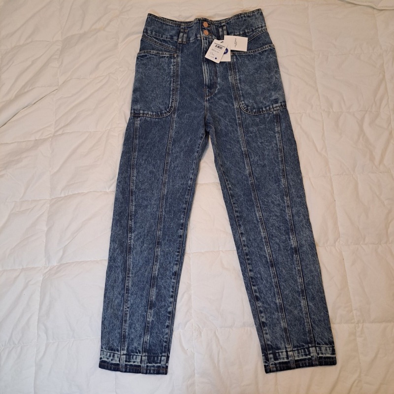 Photo 1 of (M) Womens High Waist Acid Wash Straight Leg Jeans 