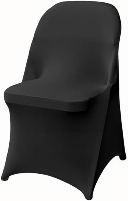 Photo 1 of 10 Pcs Black Folding Chair Cover Washable Removable Universal Fitted Chair Cover Protector for Wedding Party Banquet Holidays Celebration Decoration Chair Covers
