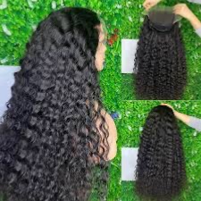 Photo 1 of 24 Inch Wear And Go Glueless Wigs Human Hair Pre Cut 250% Density Water Wave 5x5 HD Lace Closure Wigs