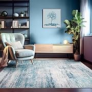 Photo 1 of Area Rug Washable Soft Large Non-Slip for Living Room Dining Room Office Bedroom - Abstract Teal/White/Grey