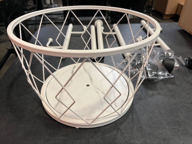 Photo 1 of Freestanding Metal Coat Rack Stand with Basket Modern Organizer for Scarf Jacket Hat Bags Ideal for Home Entryway Bedroom Corner Stable and Moveable Tree
