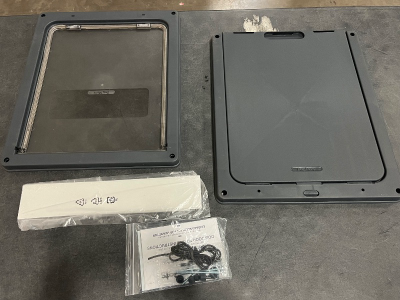 Photo 1 of Dog Mate Lockable Large Dog Door (216G) - Flap for Large Dogs and Cats, for UPVC, Wall and Wood, Securely Designed for Your Pets, Grey
