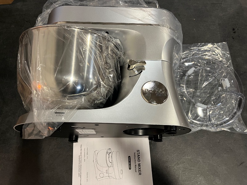 Photo 1 of *SILVER* Stand Mixer 6QT Kitchen Mixer with LED Smart Touchscreen, 11-Speed Tilt-Head Mixer with Timer, 4 Preset Menus, Stainless Steel Bowl, Dough Hook, Whisk, Beater, Silver 
