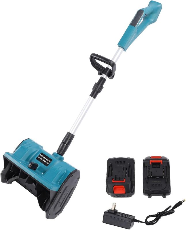 Photo 1 of Electric Snow Blower Shovel, 12.5in Width 6.3in Depth 26ft Throwing Cordless Electric Snow Shovel with Ergonomic Handle Telescopic Rod