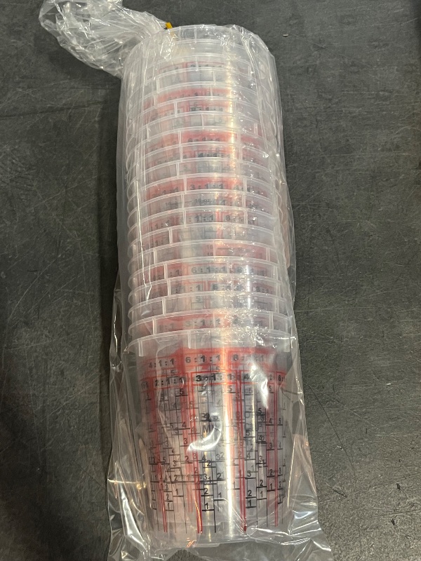 Photo 1 of Custom Shop Paint Mixing Cups, 16-Ounce (Box of 100) - Plastic Measuring Cups for Liquids, Automotive Painting, Epoxy Resin, Acrylic Arts, Crafts, Disposable or Reusable, Graduated, Mixing Ratios