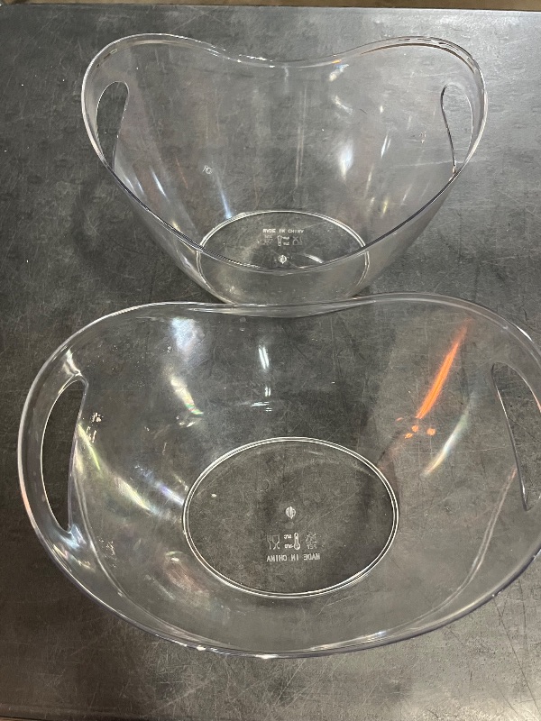 Photo 1 of 2 Pcs Ice Bucket Champagne Wine Bucket Clear Acrylic Beverage Tub Party Drinks Ice Tub for Wine, Champagne or Beer Bottles Bar Supplies
