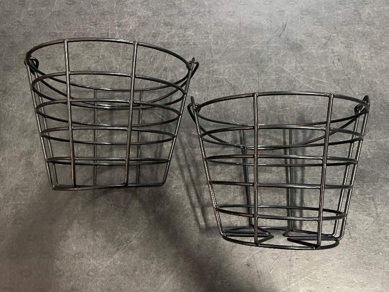Photo 1 of 2 Pack Golf Ball Metal Range Basket, Golf Ball Bucket Container Balls Bucket with Handle, Holds Contain 50 Balls

