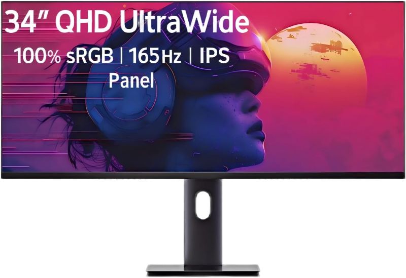 Photo 1 of 34" UltraWide Monitor UWQHD 3440×1440 165Hz, IPS Flat Screen with HDR,USB-C 65W, USB Hub, KVM Switch, FreeSync, Eye-Care Display for Gaming, Programming & Home Office
