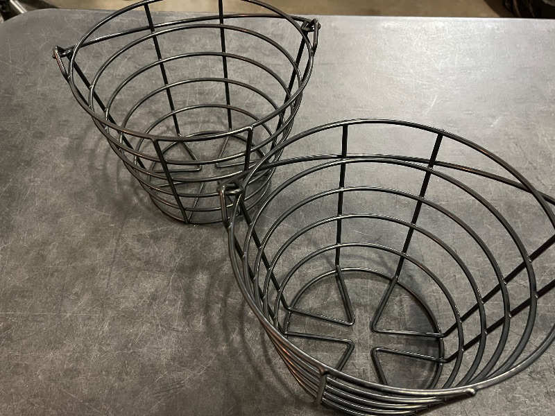 Photo 1 of 2 Pack Golf Ball Metal Range Basket, Golf Ball Bucket Container Balls Bucket with Handle, Holds Contain 50 Balls
