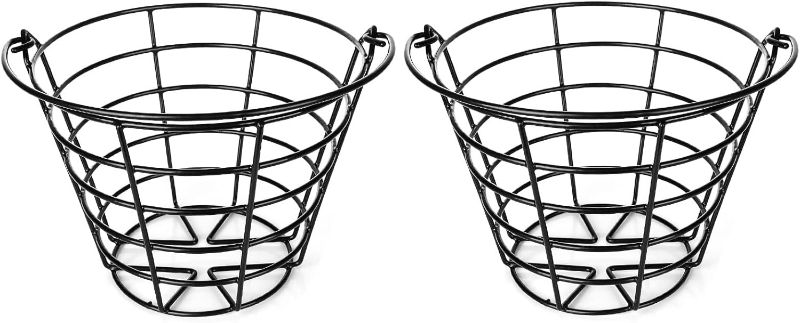 Photo 1 of 2 Pack Golf Ball Metal Range Basket, Golf Ball Bucket Container Balls Bucket with Handle, Holds Contain 50 Balls
