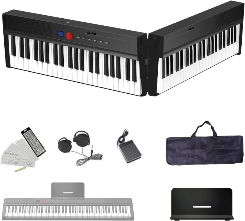 Photo 1 of Longeye Foldable Piano Keyboard 88 Key Folding Piano Portable Electric Keyboard Semi Weighted Digital Piano for Beginners with Headphone, Sustain Pedal, Music Rest, Carry Case (Enhanced Sound)
