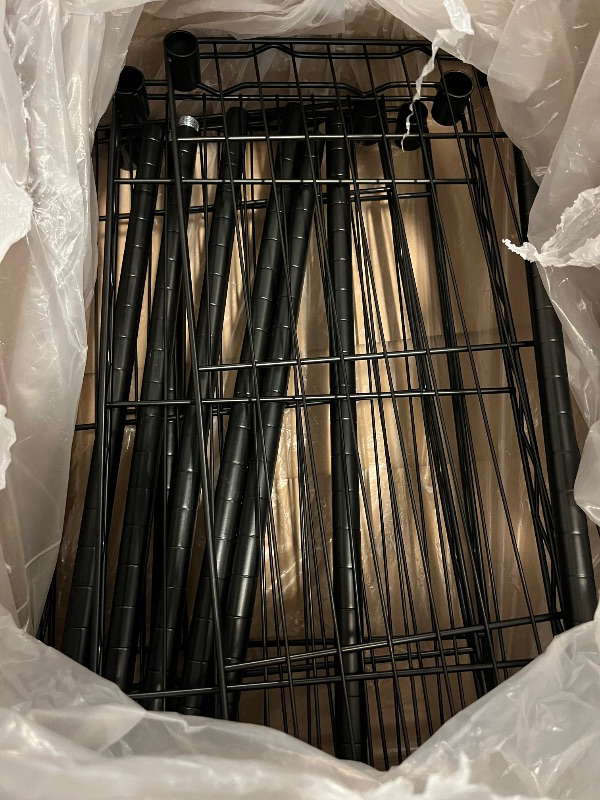 Photo 1 of 3-Shelf Adjustable Metal Shelf Wire Shelving Unit Storage Rack Display Shelf for Office,Kitchen,Bedroom,Bathroom,Laundry,Pantry Basement,Garage