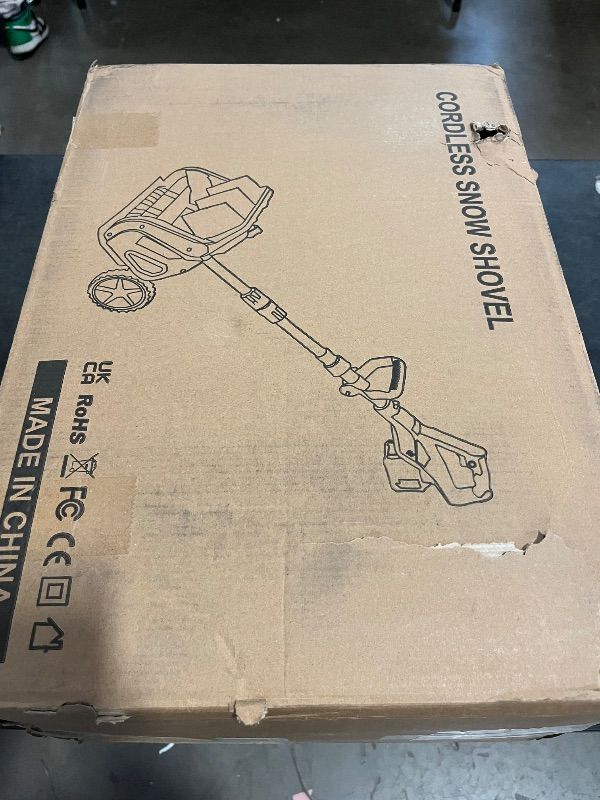 View 5 of 17"Cordless Snow Shovel with Wheels, 9000mAh Brushless Electric Snow Blower Battery Powered, 20-30FT Throw Distance/Larger Snow Removal,12lb Lightweight Snow Thrower for Driveway/Steps/Patio/Sidewalk
